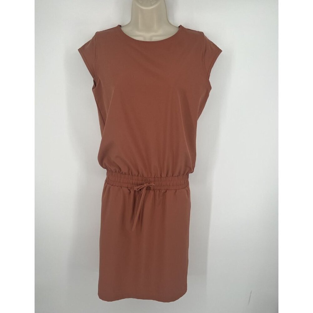 Albion Fit Women’s Going Places Dress in Sand Size XS Pockets Travel Lightweight